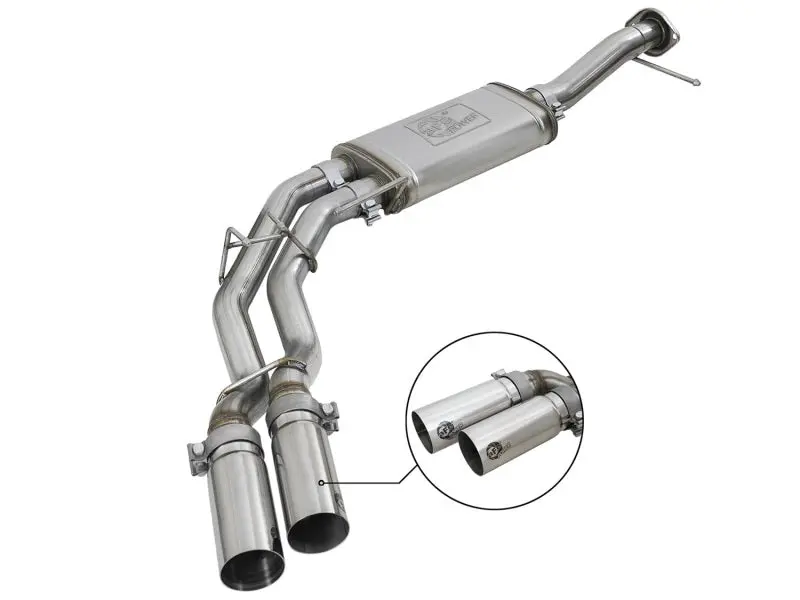 aFe Rebel Series 3in to 2.5in 409 Stainless Steel Cat-Back Exhaust Polished Tip 11-14 Ford F-150 V6 3.5L