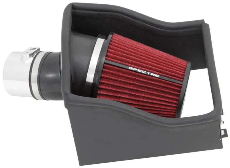 Spectre 12-14 Ford F150 V6 3.5L Polished Air Intake Kit Red Filter