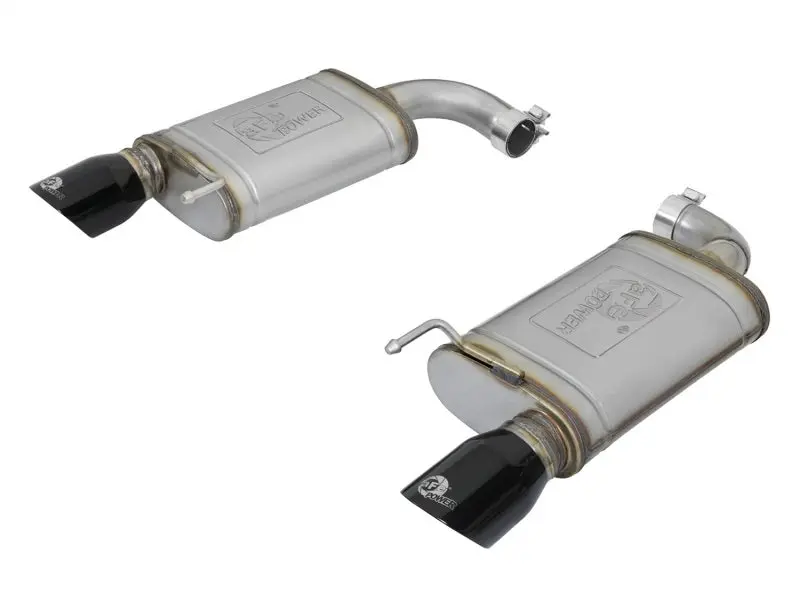 aFe MACHForce XP 2.5in 409 Stainless Steel Axle Back Exhaust Black Tips 15-17 Ford Mustang I4 2.3L