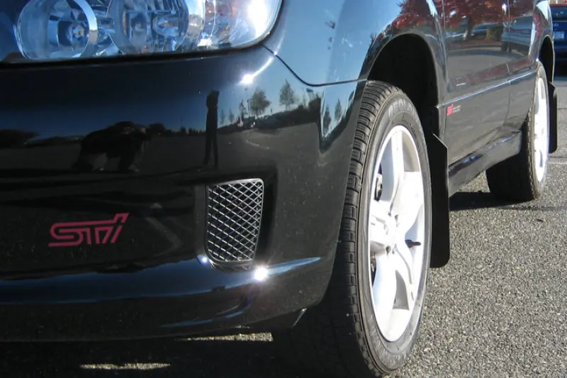 Rally Armor 2003-2008 Subaru Forester Basic Black Mud Flaps Black Logo