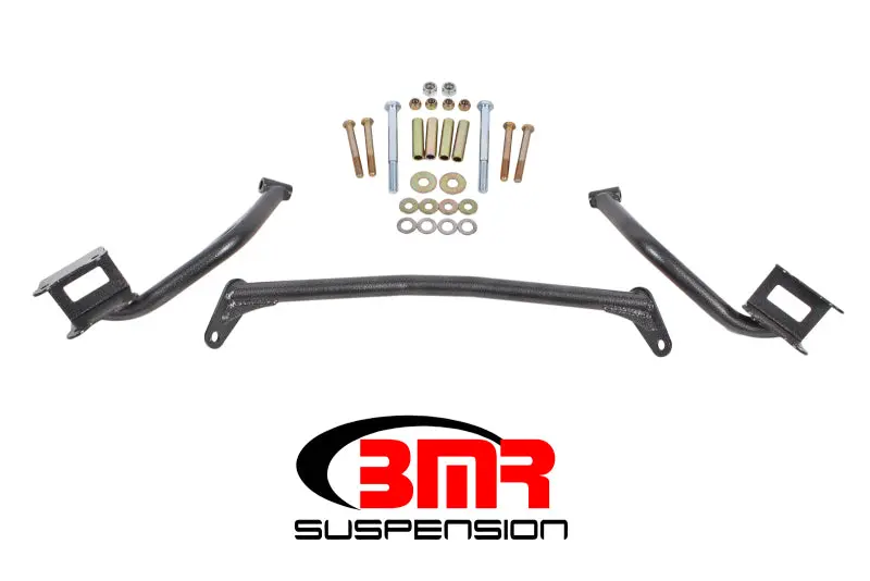 BMR 79-04 Fox Mustang Tubular Upper Torque Box Reinforcement Plates Black Hammertone BMR Suspension