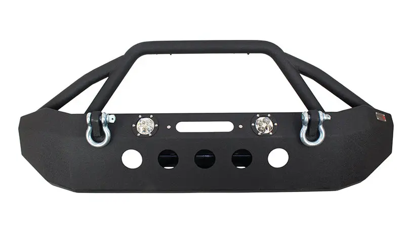 Fishbone Offroad 07-18 Jeep Wrangler Front Winch Bumper LEDs Full Width Black Textured Powdercoated
