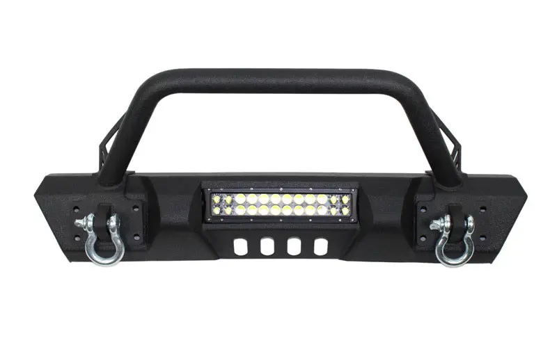 Fishbone Offroad 07-18 Jeep Wrangler JK Front Stubby Winch Bumper Tube Guard Black Textured Powdercoated