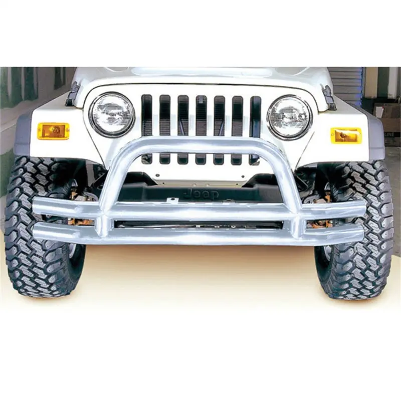 Rugged Ridge 3-Inch Double Tube Front Bumper Stainless Steel Jeep Wrangler 1976-2006 Models