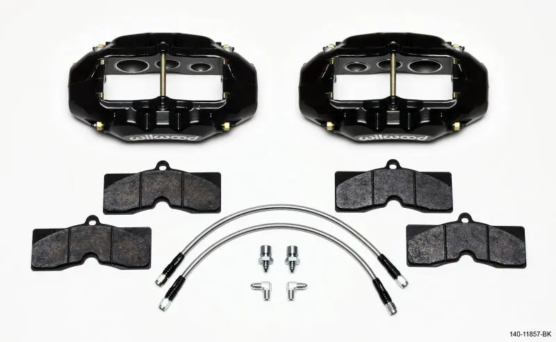 Wilwood D8-6 Front Caliper Kit Black Corvette C2 C3 1965-1982