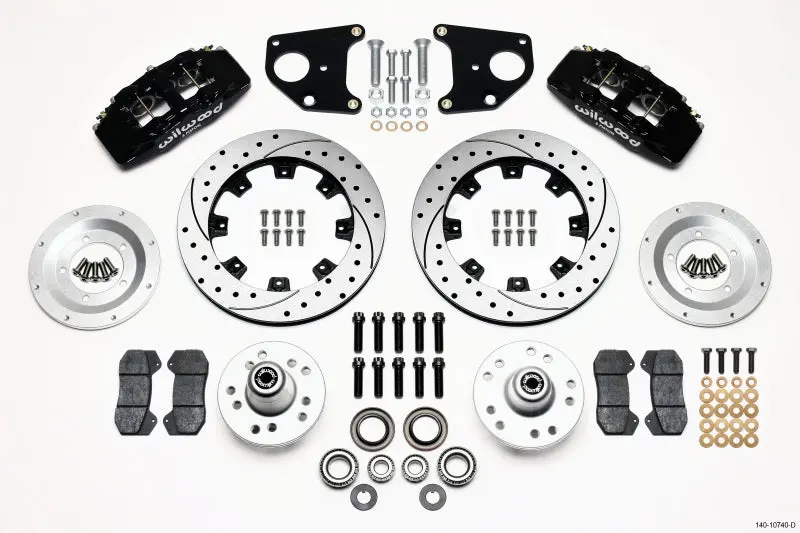 Wilwood Dynapro 6 Front Hub Kit 12.19in Drilled 62-72 CDP B & E Body Drum Spindle