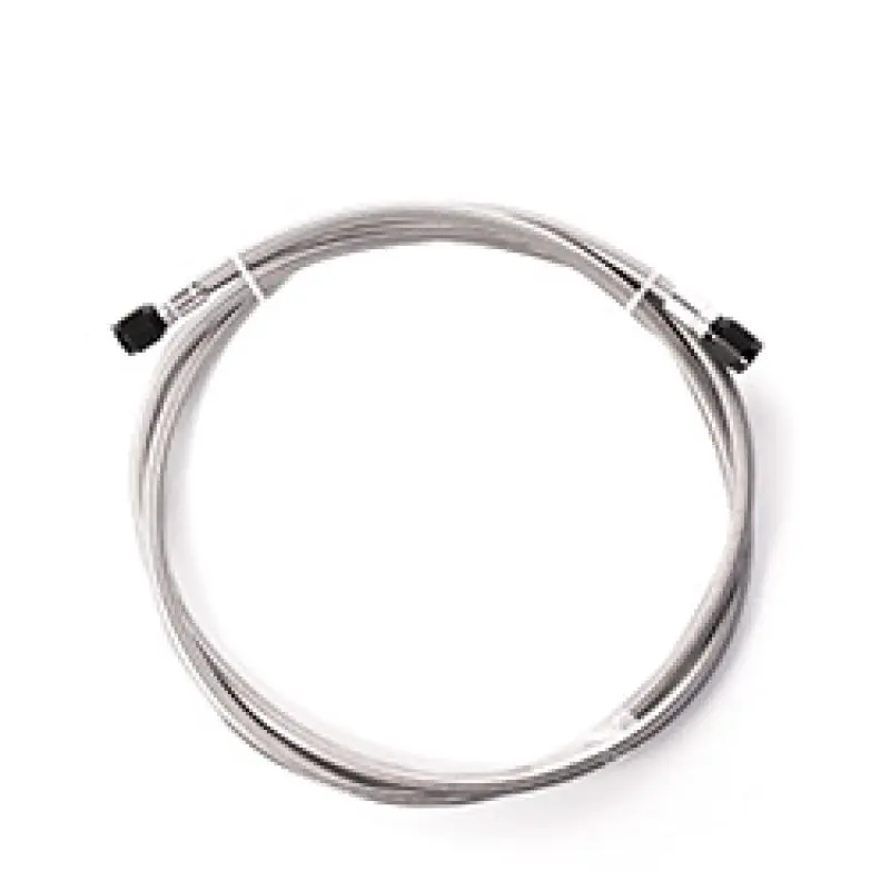 Snow Performance 1ft Stainless Steel Braided Line Black 4AN Fittings