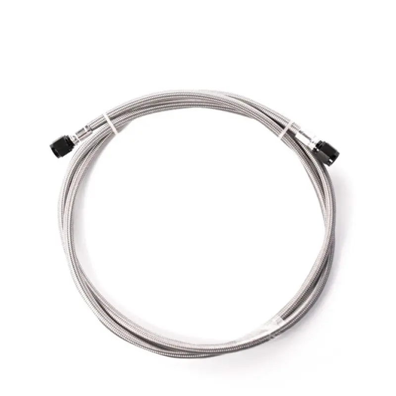 Snow Performance 2ft Stainless Steel Braided Line Black 4AN Fittings