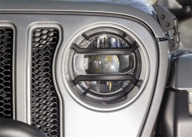 Rugged Ridge 18-20 Jeep Wrangler JL Black Elite Headlight Guards Enhanced Protection