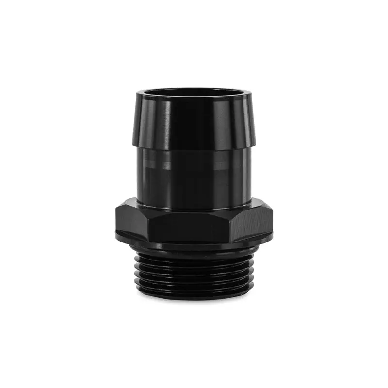 Mishimoto -16ORB to 1 1/4in Hose Barb Aluminum Fitting Black Heavy-Duty Fluid Transfer