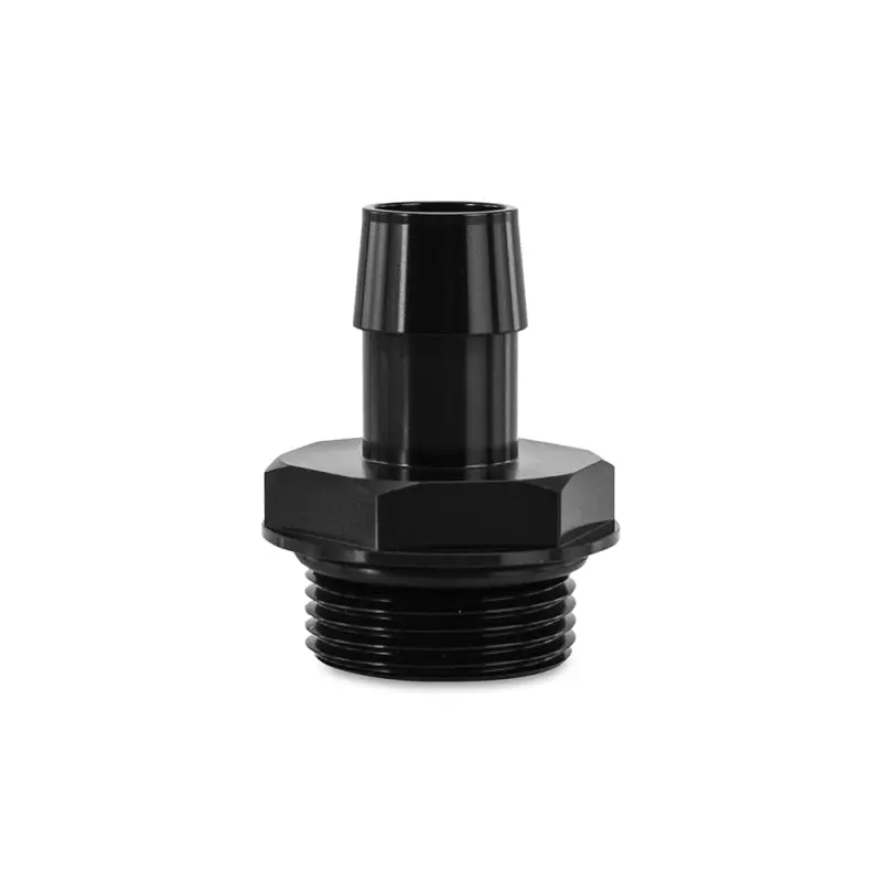 Mishimoto -16ORB to 3/4in Hose Barb Aluminum Fitting Black Small Hose Connections
