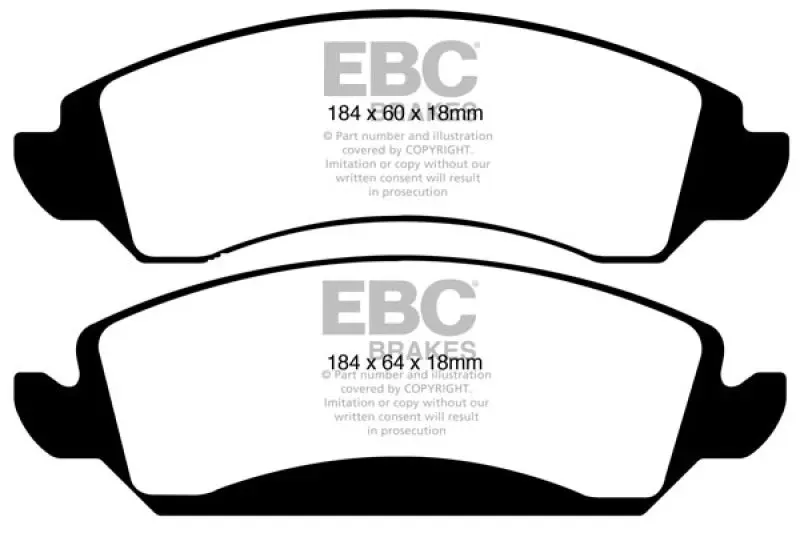EBC Yellowstuff Front Brake Pads 09-14 Cadillac Escalade 6.0 Hybrid Superior Stopping