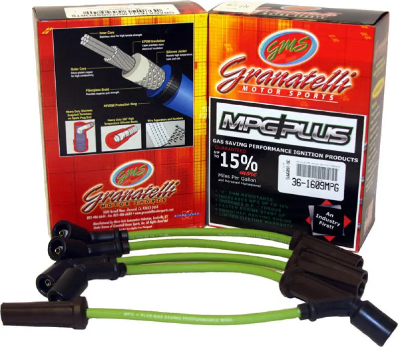 Granatelli 02-08 GMC Sierra Pickup 8Cyl 4.8L/5.3L MPG Plus Ignition Wires Better Fuel Efficiency Granatelli Motor Sports
