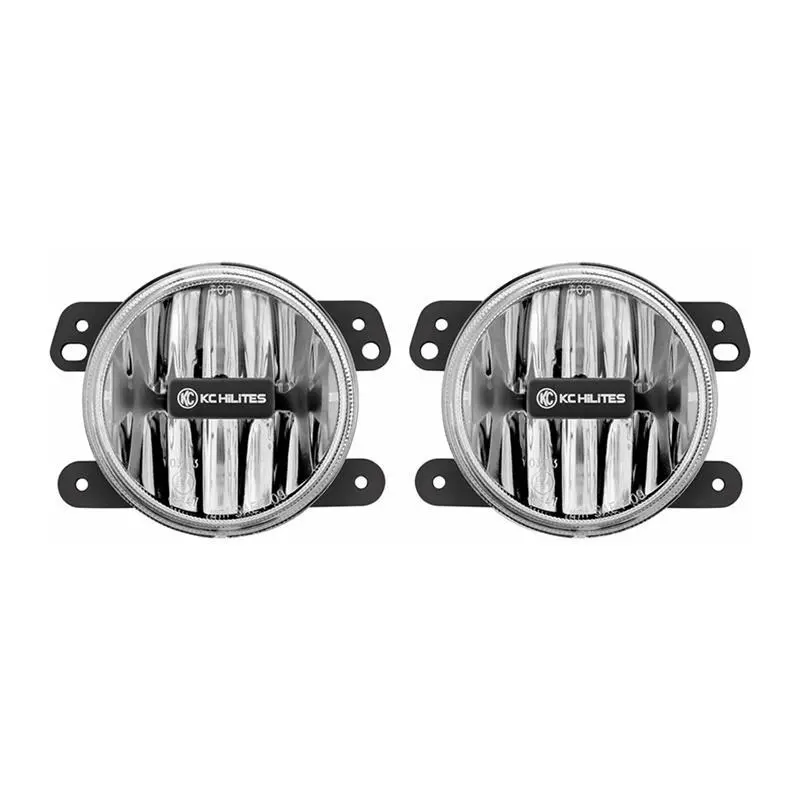KC HiLiTES 10-18 Jeep JK 4in Gravity G4 LED Light 10w SAE/ECE Clear Fog Beam Pair Pack System