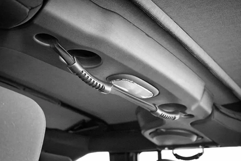 Rugged Ridge Rear Dual Grab Strap Black 2007-2018 Jeep Wrangler Unlimited JK