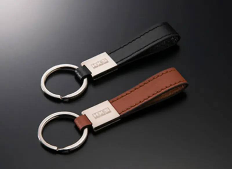 HKS Leather Keyring Camel Style Key Chain Car Enthusiasts