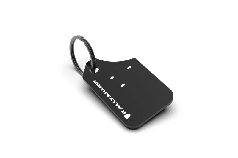 Rally Armor Mini UR Mud Flap Keychain Black White Logo