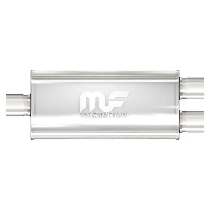 MagnaFlow Stainless Steel Muffler 18x5x8 2.25 Center Inlet Dual Outlet