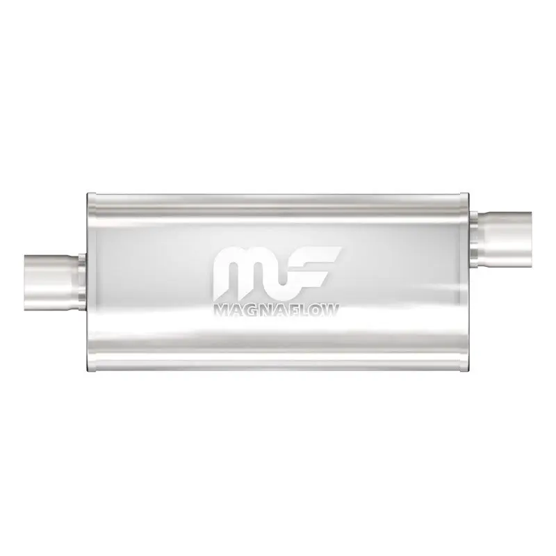 MagnaFlow Stainless Steel Muffler 18x5x8 2x2 Offset Inlet Center Outlet