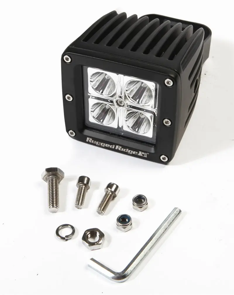 Rugged Ridge 3in Cube LED Light 16 Watt Waterproof Off Road Light