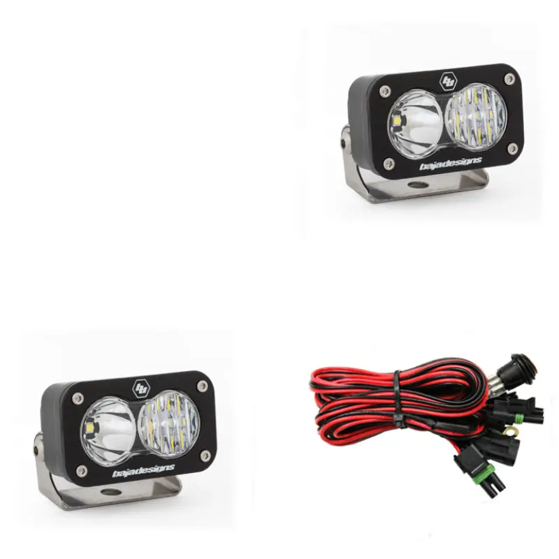 Baja Designs S2 Sport Driving Combo Pattern Pair LED Work Light Clear