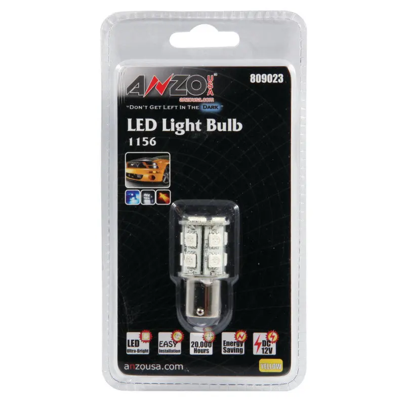ANZO 1156 LED Bulbs Amber 13 LEDs 1 3/4in Tall Universal Fit