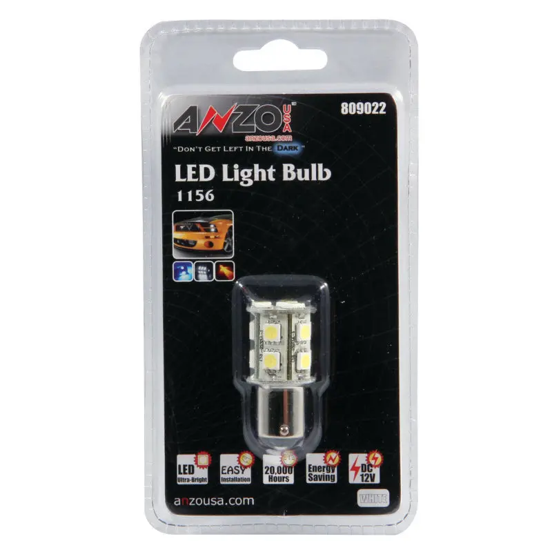ANZO 1156 LED Bulbs White 13 LEDs 1 3/4in Tall Universal Replacement