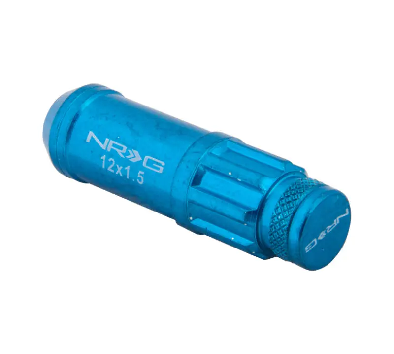 NRG 700 Series M12 X 1.5 Blue Steel Lug Nut Set 21 Pc Dust Caps & Locks - Wheel Accessories