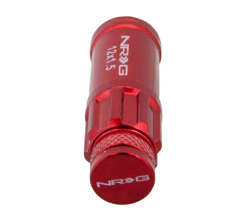 NRG 700 Series M12 X 1.5 Red Steel Lug Nut Set 21 Pc Dust Caps & Locks - Wheel Accessories