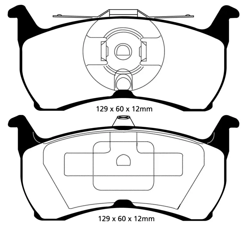 EBC Yellowstuff Rear Brake Pads 93-00 Aston Martin Virage 5.3 PBR Caliper