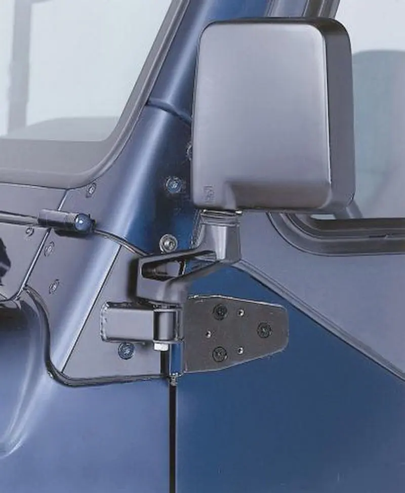 Rampage 1997-2006 Jeep Wrangler TJ Mirror Relocation Brackets Black Adjustable Mount