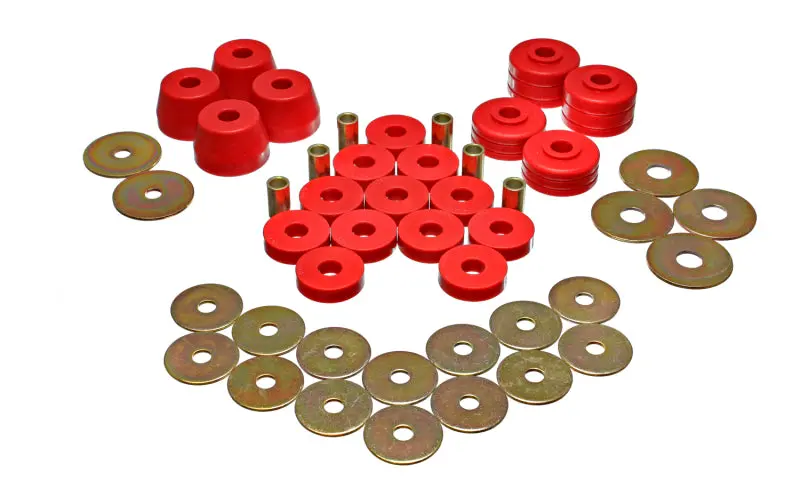 Energy Suspension Red Body Mount Bushing Sets Enhanced Stability