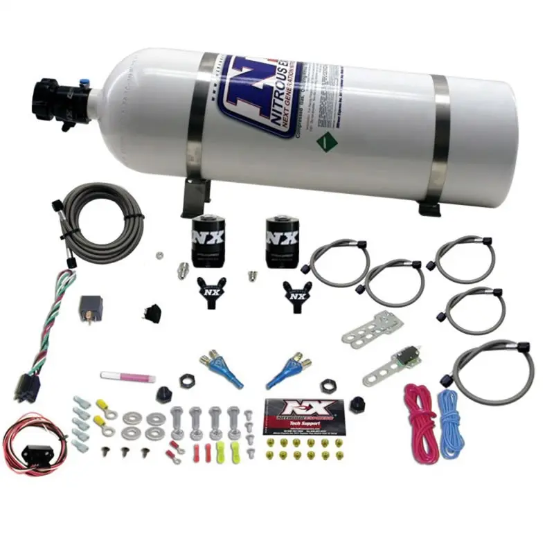 Nitrous Express 03-18 Nissan 350Z/370Z Dual Nozzle Nitrous Kit 35-150HP 15lb Bottle