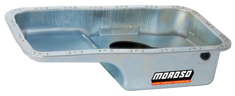 Moroso Acura Honda 1.6L B16A3 Stock Wet Sump 4qt 6in Steel Oil Pan Oil Drainbacks