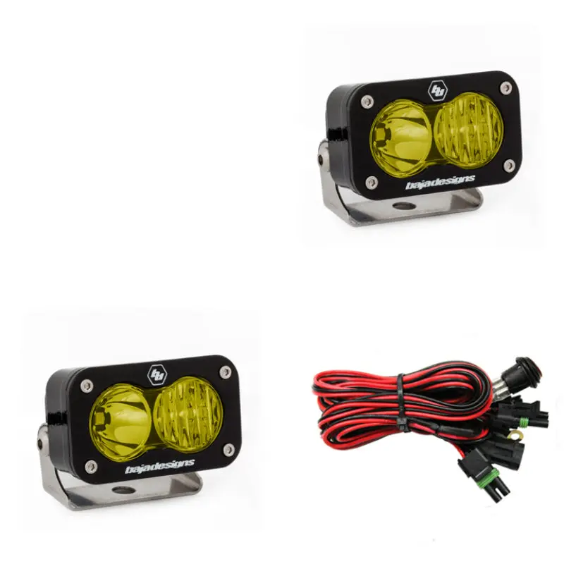 Baja Designs S2 Pro Driving/Combo Pair LED Lights Amber Off-Road Use