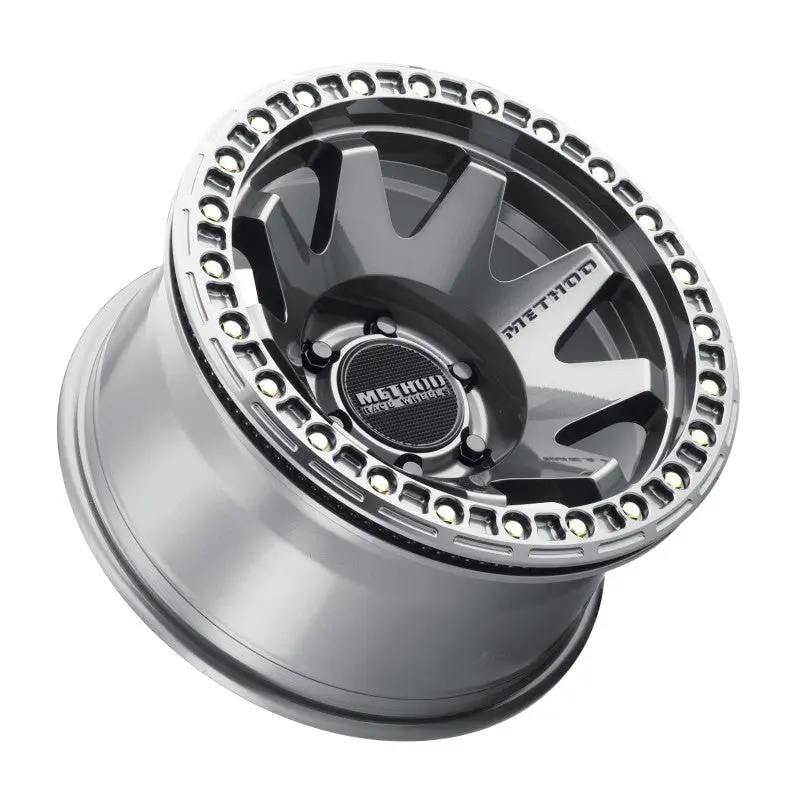 Method MR108 17x9 Gloss Titanium Wheel -44mm Offset 6x5.5 106.25mm CB Beadlock Method Wheels