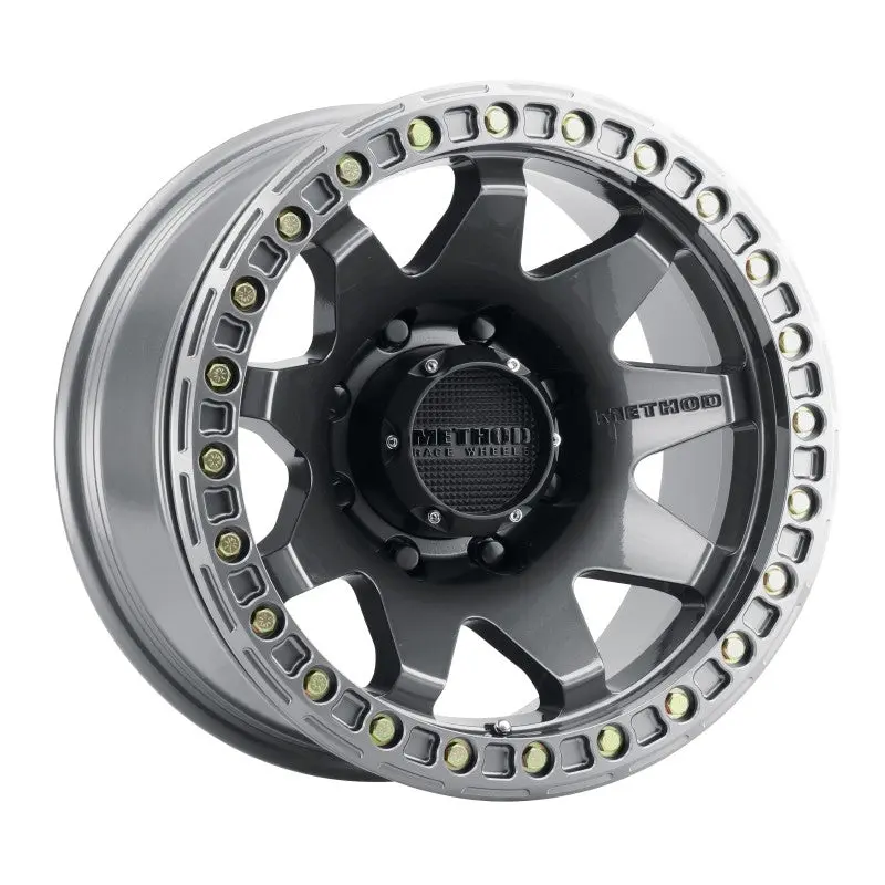 Method MR108 17x9 Gloss Titanium Wheel -44mm Offset 8x6.5 130.81mm CB Beadlock Method Wheels
