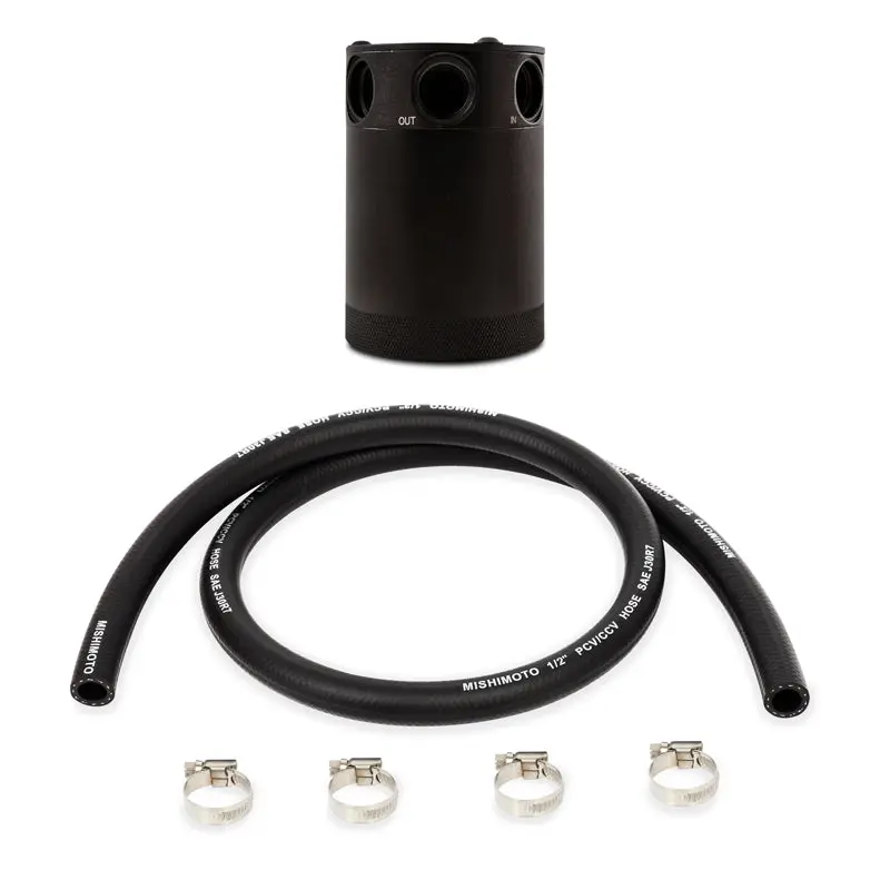 Mishimoto Assembled Universal 3-Port Catch Can Black Hose