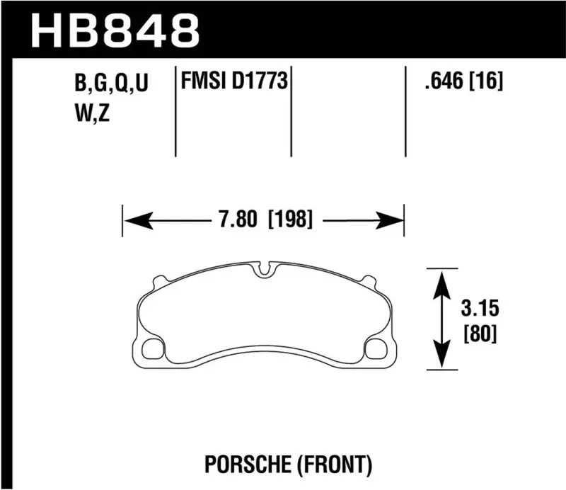Hawk 14-19 Porsche 911 GT3 GT3 RS 2016 Cayman GT4 HPS 5.0 Front Brake Pads Hawk Performance