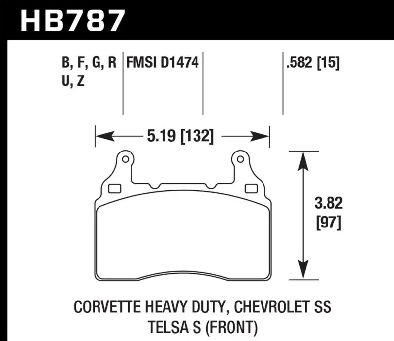 Hawk HPS 5.0 Front Brake Pads 15-17 Chevy Corvette Z06 Street Performance Hawk Performance