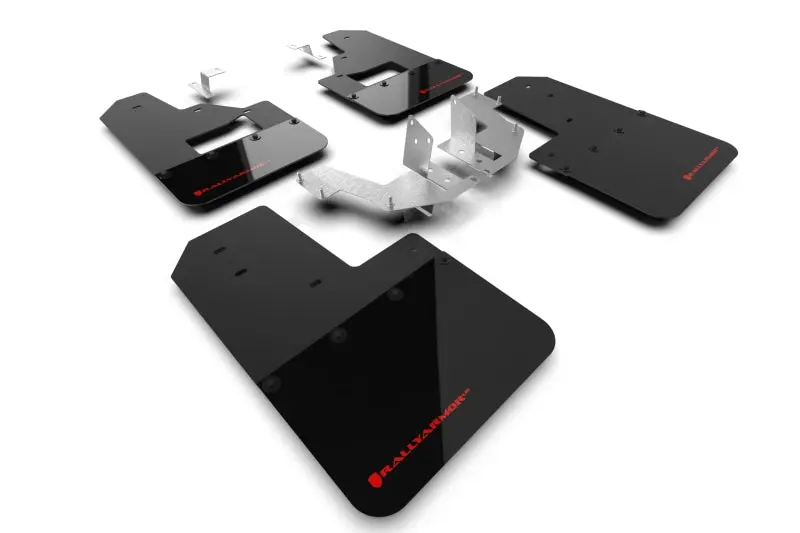 Rally Armor Black Mud Flaps Red Logo 2021-2024 Ford Bronco Plastic Bumper RB No Raptor Sport