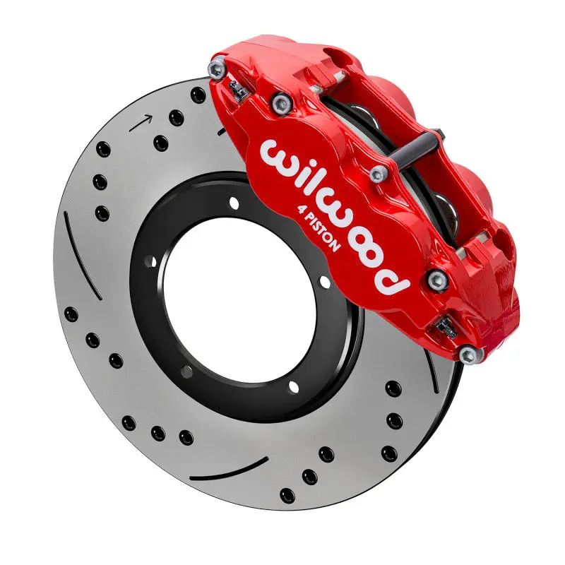 Wilwood 69-83 Porsche 911 Front Superlite Brake Kit 3.5in MT Drilled Slotted Red