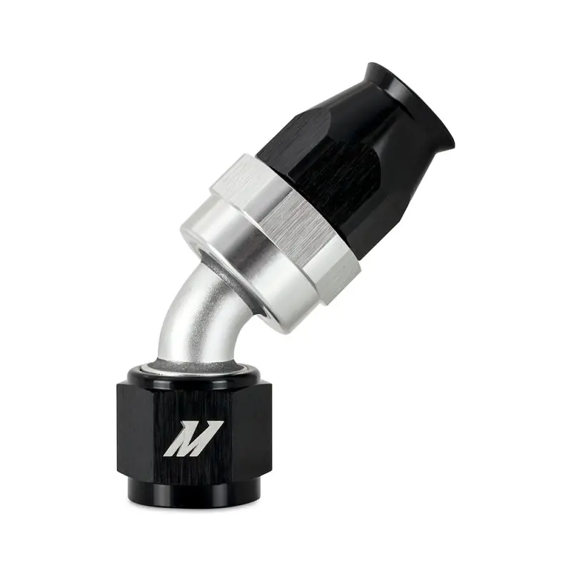 Mishimoto Aluminum PTFE 4AN 45 Degree Fitting Black Hose Connector