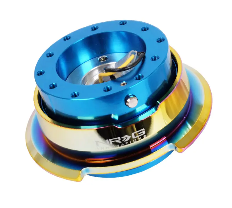 NRG Quick Release Gen 2.8 Blue Body Neochrome Ring Racing Wheel