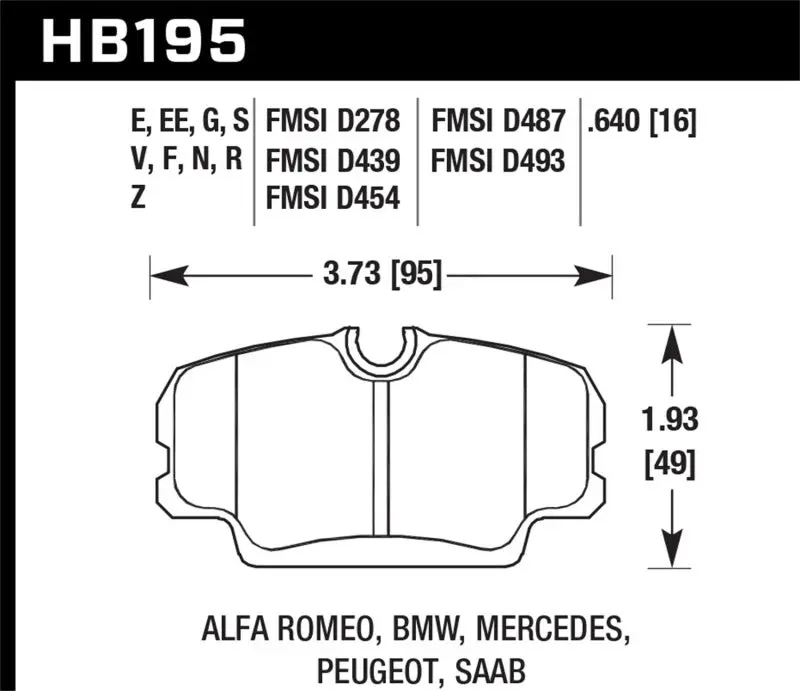 Hawk 84-91 BMW 325 E30 HT-10 Front Race Brake Pads Track Only Not Street Legal Hawk Performance
