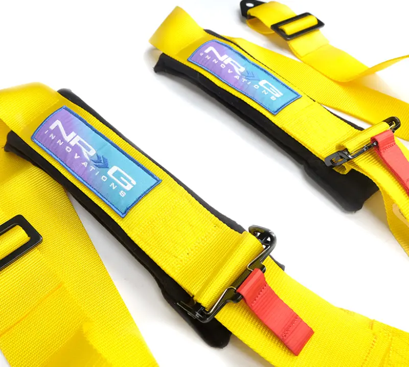 NRG 5 Point 3 Inch Seat Belt Harness Cam Lock Yellow