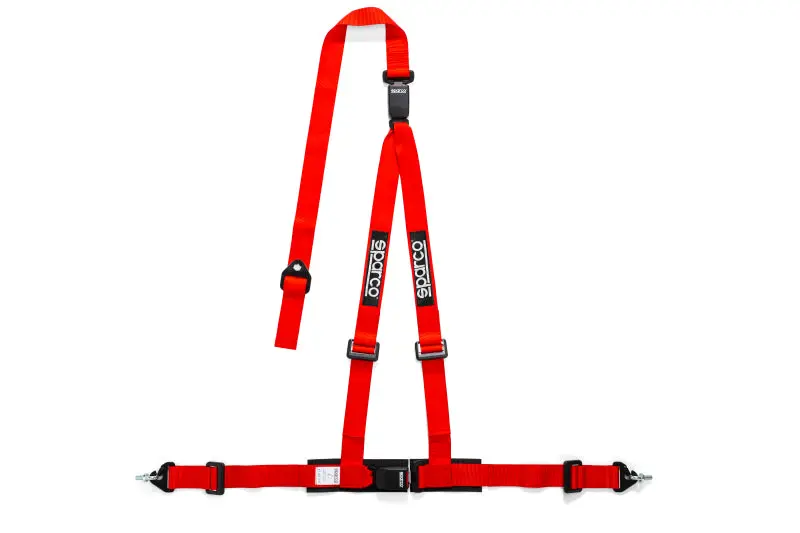 Sparco 2 Inch Red 3 Point Double Release Racing Harness Belt