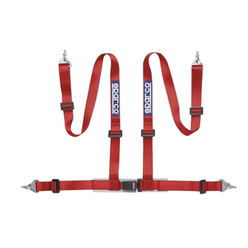 Sparco 2 Inch Red 4 Point Snap- Racing Harness Belt