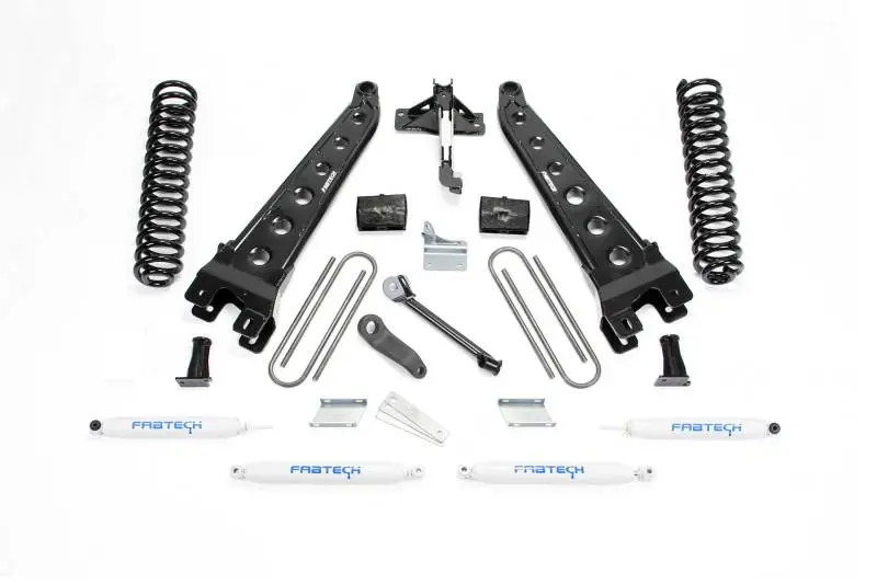 Fabtech 08-16 Ford F250 4WD 6in Radius Arm System Coils and Performance Shocks