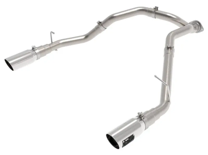 aFe Large Bore-HD 3in 409 Stainless Steel DPF-Back Exhaust System Polished Tip 2020-2021 RAM 1500 V6-3.0L